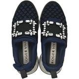 ロジェ ヴィヴィエ ROGER VIVIER ヴィヴィラン ビジューローカットスニーカー ネイビー レディース スニーカー