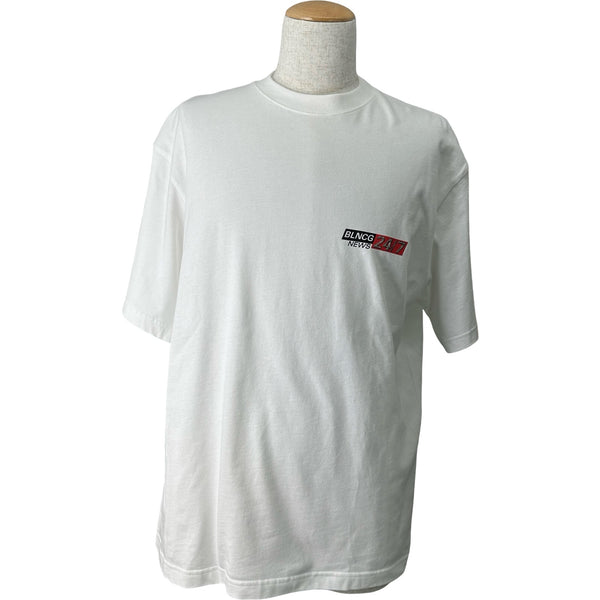 バレンシアガ BALENCIAGA プリントTシャツ 612966 ホワイト コットン