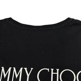 ジミーチュウ JIMMY CHOO ロゴプリントTシャツ ブラック コットン レディース 半袖Ｔシャツ