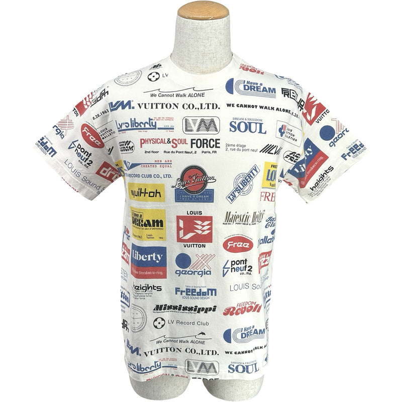 ルイヴィトン Louis Vuitton メンズ Tシャツ 半袖 ルイ・ヴィトン LOUIS VUITTON 総柄プリントTシャツ HHY20W ホワイト