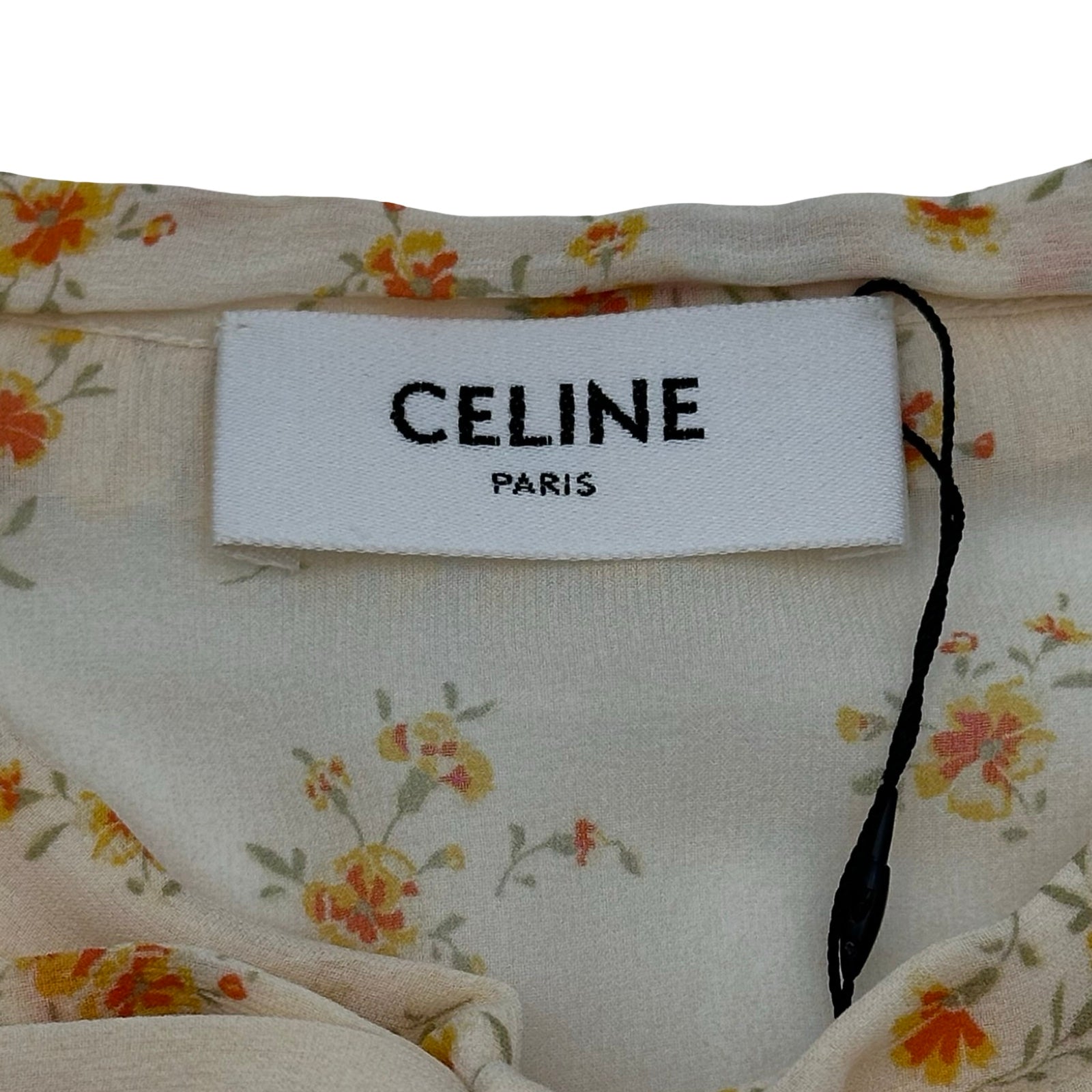 セリーヌ CELINE 総柄ボウタイブラウス 2B553271P ベージュ シルク