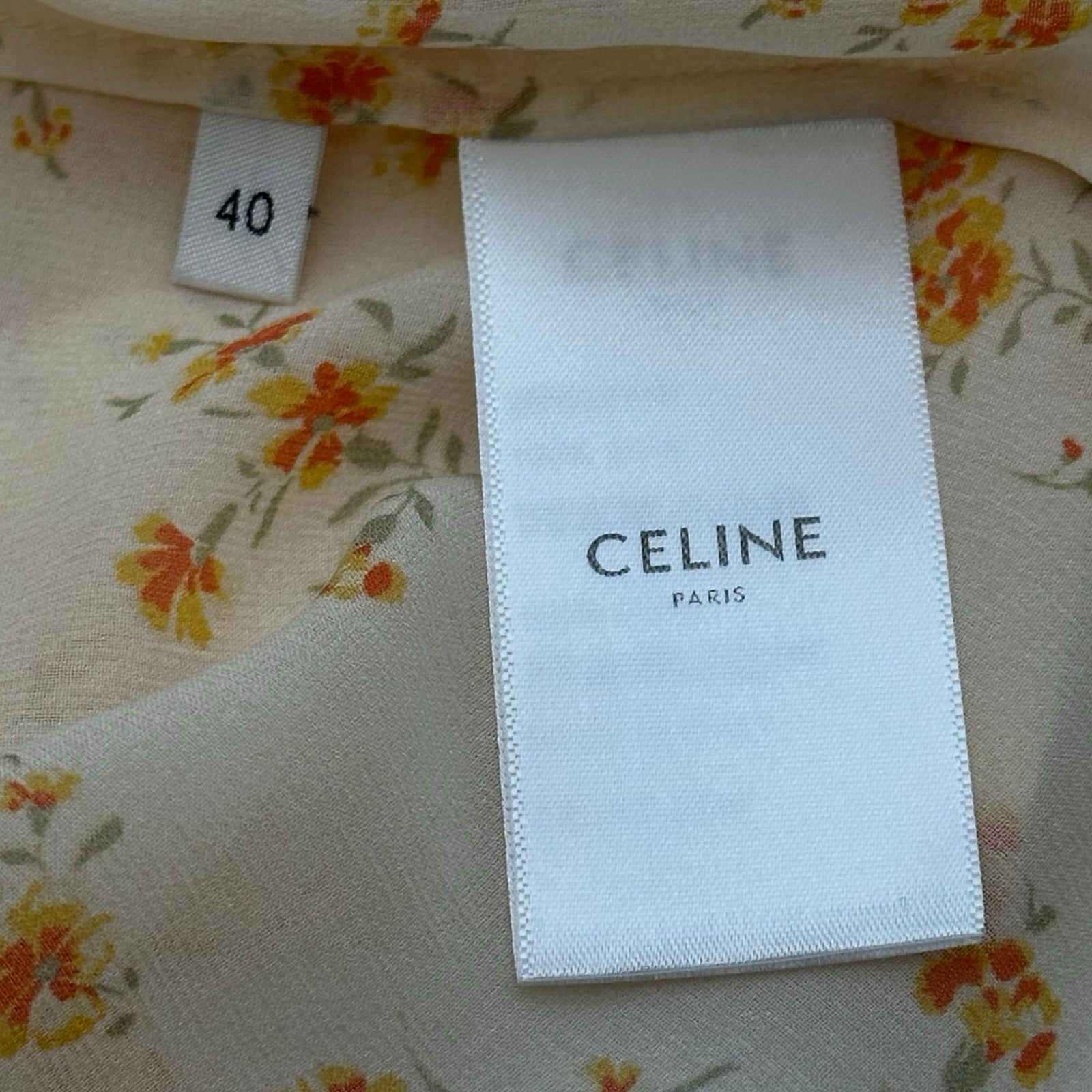 セリーヌ CELINE 総柄ボウタイブラウス 2B553271P ベージュ シルク レディース ブラウス セリーヌ CELINE 総柄ボウタイブラウス 2B553271P ベージュ シルク