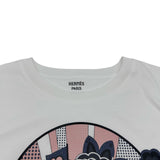 エルメス HERMES プリントTシャツ 2E4613DU ホワイト コットン レディース 半袖Ｔシャツ