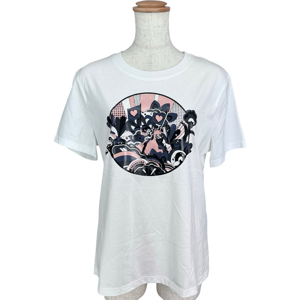 エルメス HERMES プリントTシャツ 2E4613DU ホワイト コットン レディース 半袖Ｔシャツ エルメス HERMES プリントTシャツ 2E4613DU ホワイト コットン