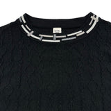 エルメス HERMES 総柄エンボスニットセーター 3H2619DA ブラック カシミヤ/シルク レディース セーター