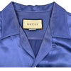グッチ GUCCI GGワッペンボウリングシャツ 654894 ネイビー アセテート メンズ 半袖シャツ