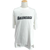 バレンシアガ BALENCIAGA デストロイ加工ロゴプリントTシャツ 651795 ホワイト コットン メンズ 半袖Ｔシャツ