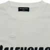 バレンシアガ BALENCIAGA デストロイ加工ロゴプリントTシャツ 651795 ホワイト コットン メンズ 半袖Ｔシャツ