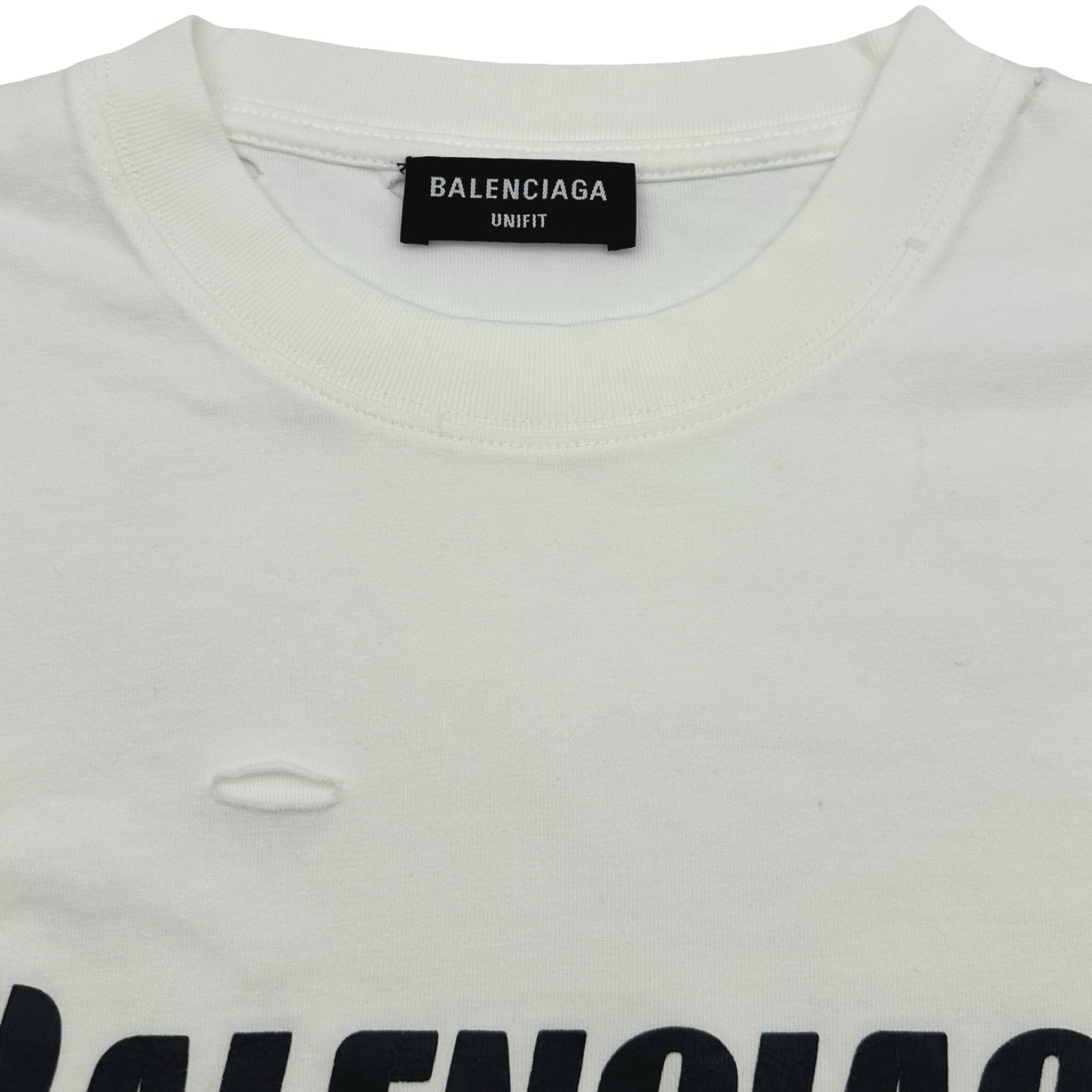 バレンシアガ BALENCIAGA デストロイ加工ロゴプリントTシャツ 651795