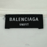 バレンシアガ BALENCIAGA デストロイ加工ロゴプリントTシャツ 651795 ホワイト コットン メンズ 半袖Ｔシャツ