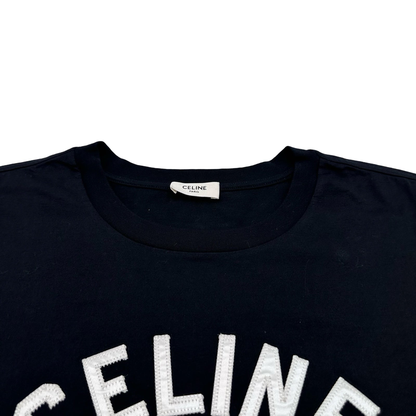 セリーヌ CELINE ロゴ刺繡Tシャツ 2X98C671Q ブラック コットン レディース 半袖Ｔシャツ セリーヌ CELINE ロゴ刺繡Tシャツ 2X98C671Q ブラック コットン