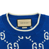 グッチ GUCCI GG総柄ニットセーター 694767 ブルー コットン メンズ セーター