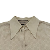 グッチ GUCCI GG総柄シルクブラウス 720539 ベージュ シルク レディース ブラウス