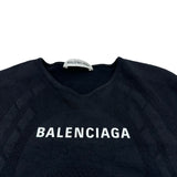 バレンシアガ BALENCIAGA ロゴプリントドッキングワンピース 571126 ブラック コットン レディース ワンピース