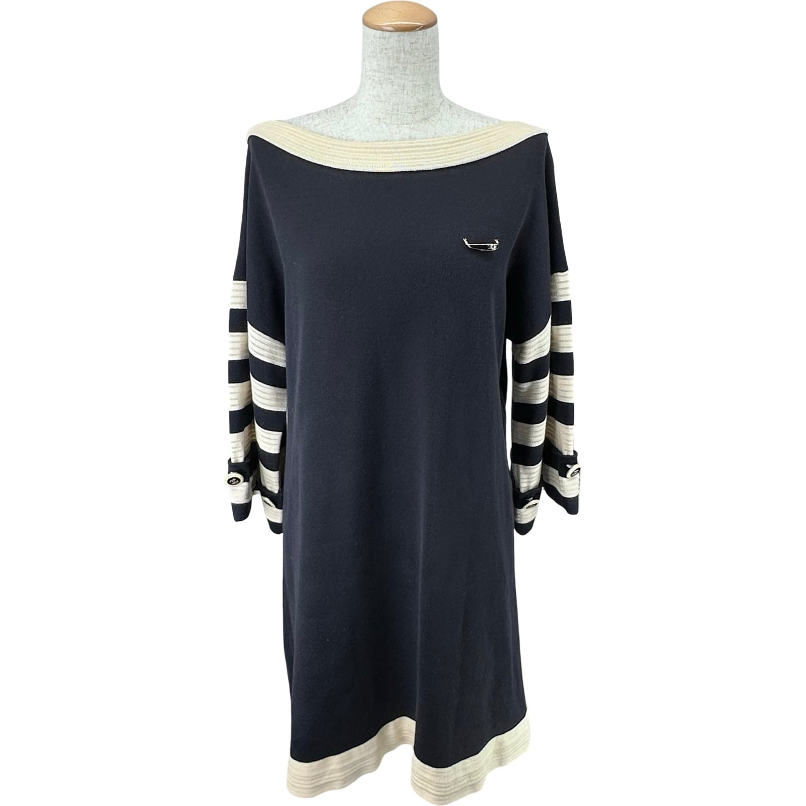 シャネル CHANEL ニットワンピース P47532 ネイビー コットン