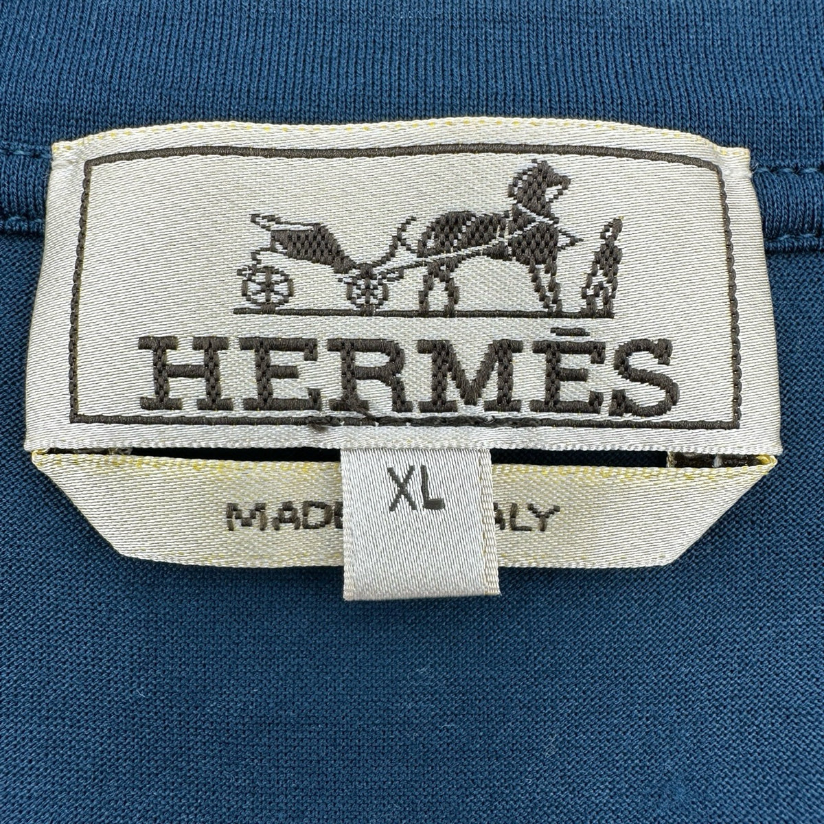 エルメス HERMES プリントTシャツ ネイビー コットン メンズ 半袖T