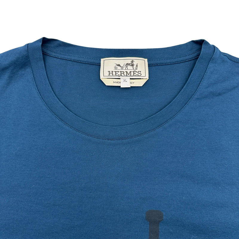 エルメス HERMES プリントTシャツ ネイビー コットン メンズ 半袖T