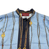 グッチ GUCCI 総柄ボウタイシルクブラウス 856109 ブルー シルク レディース ブラウス