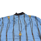グッチ GUCCI 総柄ボウタイシルクブラウス 856109 ブルー シルク レディース ブラウス