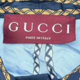 グッチ GUCCI 総柄ボウタイシルクブラウス 856109 ブルー シルク レディース ブラウス