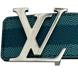 ルイ・ヴィトン LOUIS VUITTON サンチュールLVイニシャル 40mm M0520 ライトブルー ダミエストライプ ユニセックス ベルト