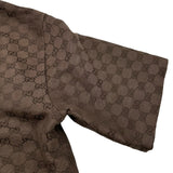 グッチ GUCCI GGキャンバスリネンブレンドボワリングシャツ 794907 ブラウン リネン メンズ 半袖シャツ