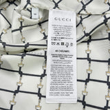 グッチ GUCCI 総柄シルクツイルシャツ 852949 ホワイト シルク レディース 長袖シャツ