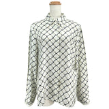 グッチ GUCCI 総柄シルクツイルシャツ 852949 ホワイト シルク レディース 長袖シャツ