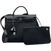 エルメス HERMES エールバッグジップPM W刻 ブラック シルバー金具 トワル ハンター レディース ハンドバッグ ショルダーバッグ