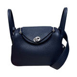 エルメス HERMES リンディミニ U刻印 ブルーニュイ トリヨン メンズ ショルダーバッグ