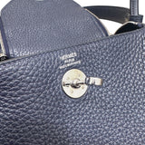 エルメス HERMES リンディミニ U刻印 ブルーニュイ トリヨン メンズ ショルダーバッグ