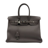 エルメス HERMES バーキン35 □R刻 エタン シルバー金具 トゴ レディース ハンドバッグ