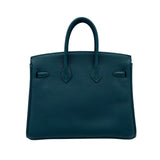 エルメス HERMES バーキン25 ヴェルソ Z刻 ヴェールボスフォール/ブルーオーシャン シルバー金具 トゴ レディース ハンドバッグ