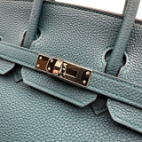 エルメス HERMES バーキン25 ヴェルソ Z刻 ヴェールボスフォール/ブルーオーシャン シルバー金具 トゴ レディース ハンドバッグ