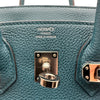 エルメス HERMES バーキン25 ヴェルソ Z刻 ヴェールボスフォール/ブルーオーシャン シルバー金具 トゴ レディース ハンドバッグ