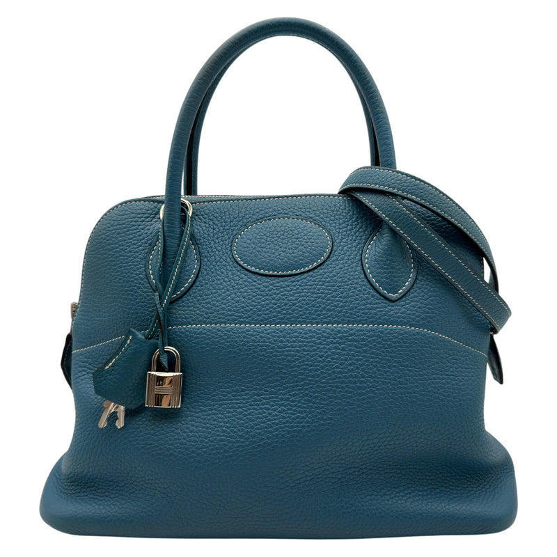 エルメス HERMES ボリード31 □P刻 ブルージーン/シルバー金具