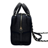 シャネル CHANEL ドーヴィル ボーリングバッグ A92749 ネイビー/シルバー金具 デニム レディース ボストンバッグ