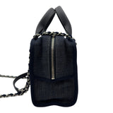 シャネル CHANEL ドーヴィル ボーリングバッグ A92749 ネイビー/シルバー金具 デニム レディース ボストンバッグ