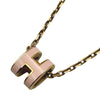 エルメス HERMES ポップH ミニネックレス ピンク/ゴールド メタル エナメル ペンダント アクセサリー レディース
