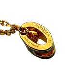 エルメス HERMES ポップH ミニネックレス ブラック/ゴールド メタル エナメル ペンダント アクセサリー レディース