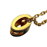 エルメス HERMES ポップH ミニネックレス ブラック/ゴールド メタル エナメル ペンダント アクセサリー レディース
