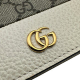 グッチ GUCCI ダブルGカードケースウォレット 658610 ホワイト GGスプリーム レディース 二つ折り財布