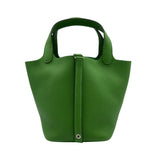 エルメス HERMES ピコタンロックPM W刻 ヴェールユッカ シルバー金具 トリヨン レディース ハンドバッグ