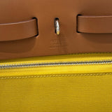 エルメス HERMES エールバッグジップPM Y刻 イエロー ゴールド トワル/ハンター ユニセックス ハンドバッグ