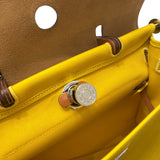 エルメス HERMES エールバッグジップPM Y刻 イエロー ゴールド トワル/ハンター ユニセックス ハンドバッグ