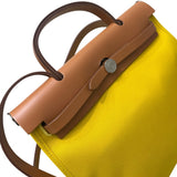 エルメス HERMES エールバッグジップPM Y刻 イエロー ゴールド トワル/ハンター ユニセックス ハンドバッグ