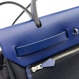 エルメス HERMES エールバッグジップPM Z刻 ブラック/ブルーサフィール シルバー金具 トワル ハンター レディース ハンドバッグ