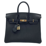 エルメス HERMES バーキン25 K刻 ブラック×ゴールド金具 トゴ レディース ハンドバッグ