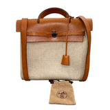 エルメス HERMES エールバッグアドPM □C刻印 ベージュ・ゴールド トワル・レザー レディース リュック・デイパック