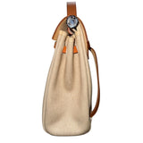 エルメス HERMES エールバッグアドPM □C刻印 ベージュ・ゴールド トワル・レザー レディース リュック・デイパック
